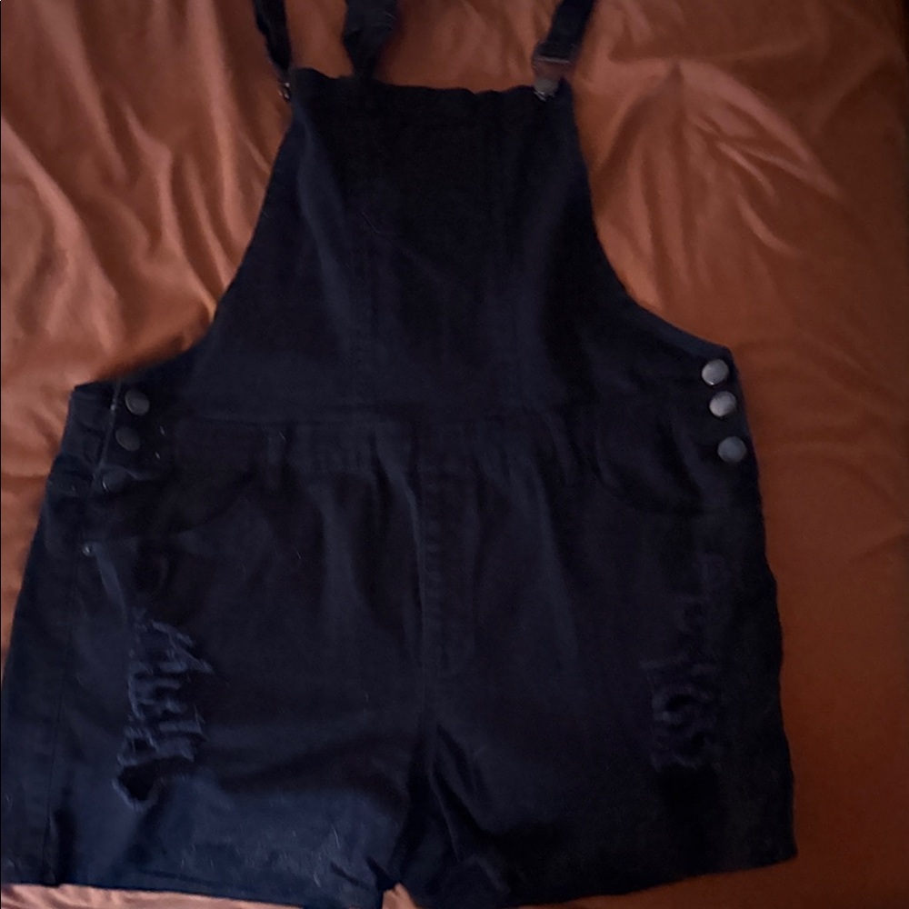 Black Denim Overalls
